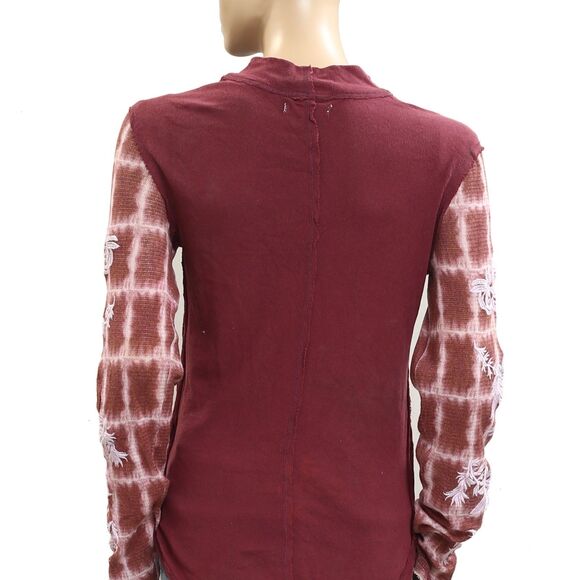 Free People We The Free Rose Kiss Tee Blouse Top Floral Embroidered M NWD 281806 - Picture 8 of 11